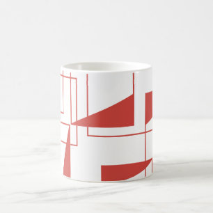 Taza De Café Patrón geométrico rojo, moderno, dinámico y a la m