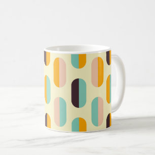 Taza De Café Patrón geométrico sin costuras en ambiente retro