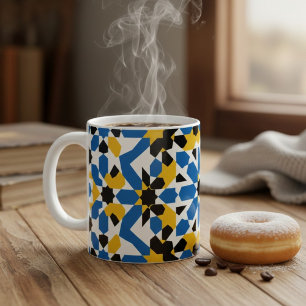 Taza De Café Patrón geométrico tradicional marroquí Zellige
