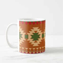 Taza De Café Patrón geométrico tribal azteca colorido