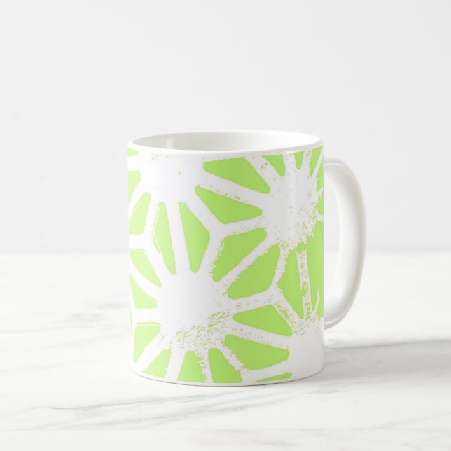 Taza De Café Patrón geométrico verde limón (Anverso derecho)