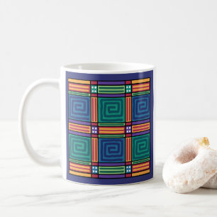 Taza De Café Patrón geométrico vibrante