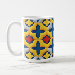 Taza De Café Patrón geométrico vibrante con colores audaces