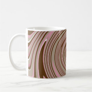 Taza De Café Patrón giratorio rosa y marrón