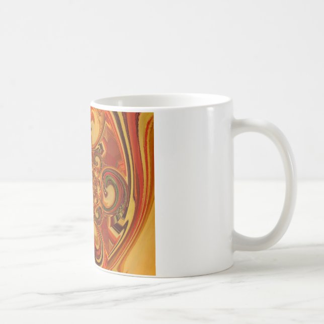 Taza De Café Patrón giratorio Sombras de Naranja, marrón, verde (Derecha)