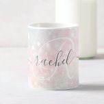 Taza De Café Patrón Girly del Purpurina rosa de Glam Pastel<br><div class="desc">Personalice fácilmente este patrón purpurina de bokeh de color rosa con su nombre personalizado y/o monograma.</div>