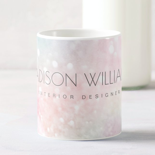 Taza De Café Patrón Girly del Purpurina rosa de Glam Pastel (Subido por el creador)
