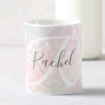 Taza De Café Patrón Girly del Purpurina rosa de Glam Pastel<br><div class="desc">Personalice fácilmente este patrón purpurina de bokeh de color rosa con su nombre personalizado y/o monograma.</div>