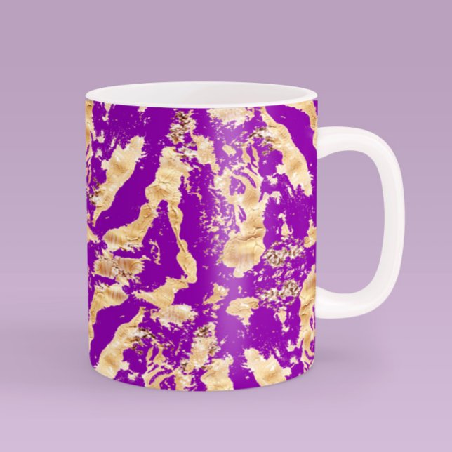Taza De Café Patrón Golden Sparkle sobre Purple (Subido por el creador)