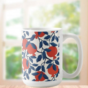 Taza De Café Patrón granado, frasco rojo vibrante y azul
