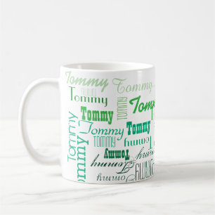 Taza De Café Patrón Greenish de nombre corto repetitivo