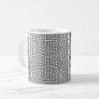 Patrón griego de Op-Art de la Plaza Blanca Negra
