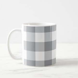 Taza De Café Patrón gris de Gingham