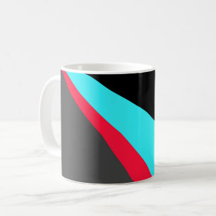 Taza De Café Patrón gris rojo azul negro