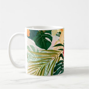 Taza De Café Patrón hawaiano colorido y fluido de verano con tr
