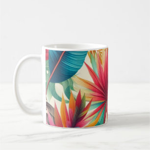 Taza De Café Patrón hawaiano de hojas tropicales