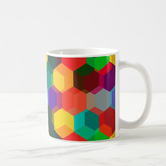 Taza De Café Patrón hexagonal geométrico colorido (Derecha)