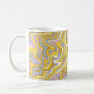 Taza De Café Patrón Hippie 70 Green Marble Liquid Swirl Boho