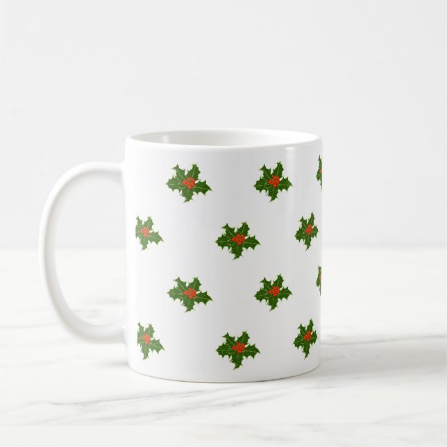 Taza De Café Patrón Holly de navidades (Izquierda)