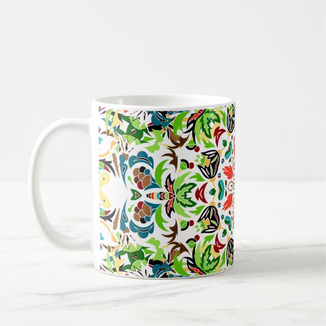 Taza De Café  patrón impecable con adorno floral brillante. Vin (Izquierda)