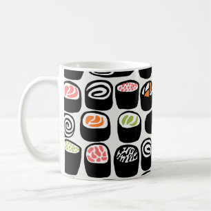 Taza De Café Patrón impecable pintado a mano con comida asiátic