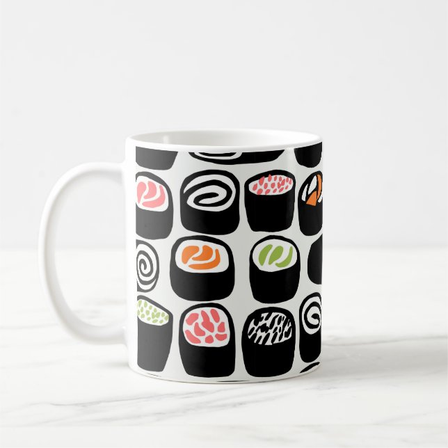 Taza De Café Patrón impecable pintado a mano con comida asiátic (Izquierda)