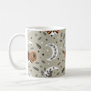 Taza De Café patrón ininterrumpido con mariposa bohemia en el m