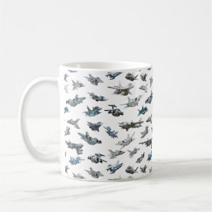 Taza De Café Patrón ininterrumpido de aviones militares persona