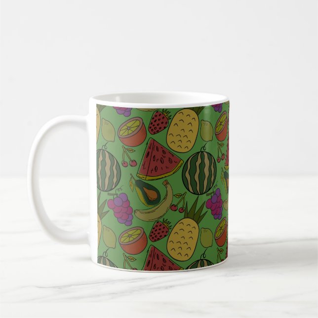 Taza De Café Patrón ininterrumpido de frutas | Patrón de superf (Izquierda)
