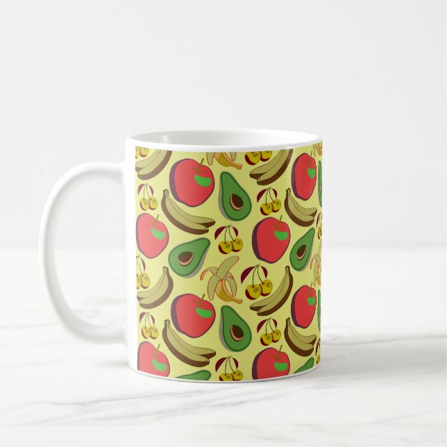 Taza De Café Patrón ininterrumpido de frutos tropicales colorid (Izquierda)