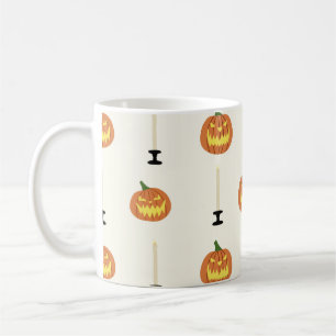 Taza De Café Patrón ininterrumpido de Halloween con calabazas y