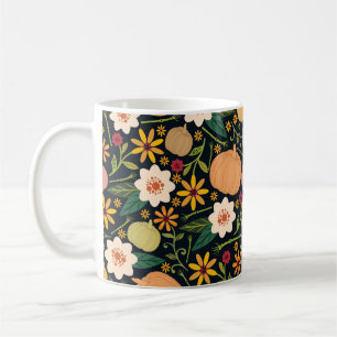 Taza De Café Patrón ininterrumpido de Halloween con flores, cal