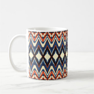 Taza De Café Patrón ininterrumpido de Ikat. impresión de timbre