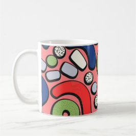 Taza De Café Patrón ininterrumpido de Memphis coloridos II