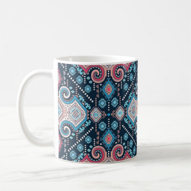 Taza De Café Patrón ininterrumpido de origen étnico tribal mexi (Izquierda)