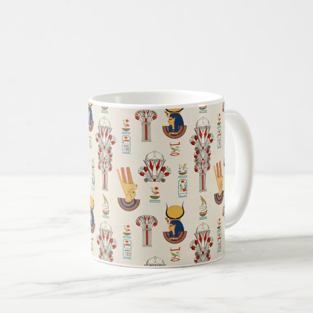 Taza De Café Patrón ininterrumpido del antiguo Egipto decorativ (Anverso derecho)
