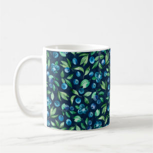 Taza De Café Patrón inoxidable del arándano azul acuático, berr