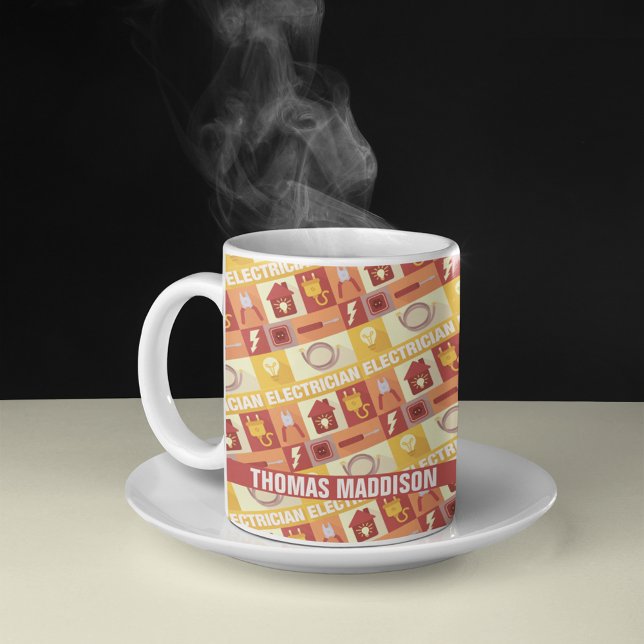 Taza De Café Patrón iónico eléctrico personalizado (Subido por el creador)