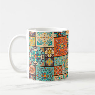 Taza De Café Patrón islámico sin foco, de tejas árabes.