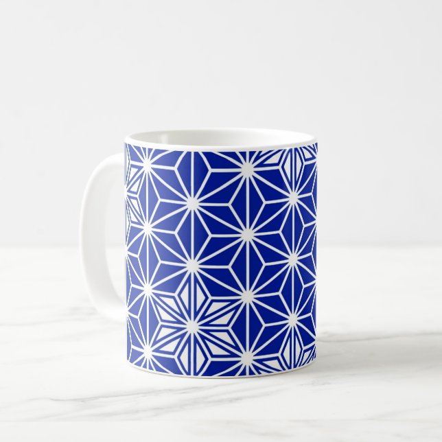 Taza De Café Patrón japonés de Asanoha - azul cobalto (Anverso izquierdo)