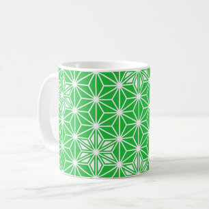 Taza De Café Patrón japonés de Asanoha - verde jade