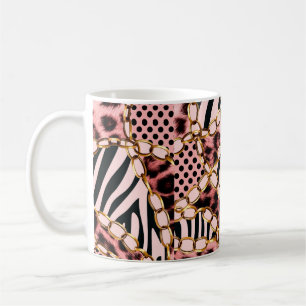 Taza De Café Patrón leopardo, impresión leopardo, impresión ani