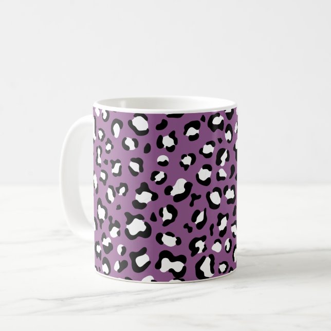 Taza De Café Patrón leopardo, puntos leopardo, leopardo púrpura (Anverso izquierdo)