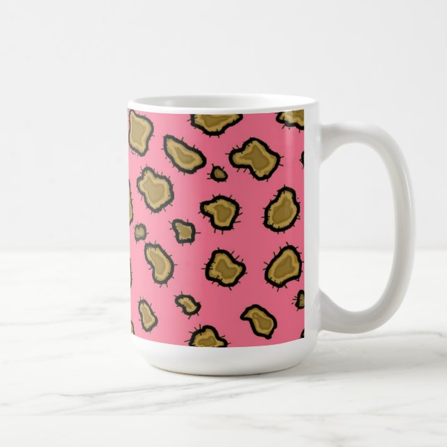 Taza De Café Patrón Leopardo rosa y dorado (Derecha)