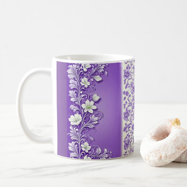 Taza De Café Patrón Lilac Ornamental (Con donut)