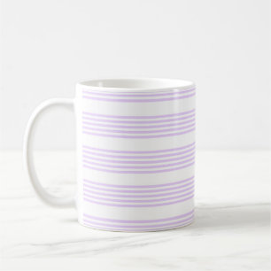 Taza De Café Patrón Lilac púrpura y blanco de cinco rayas