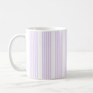 Taza De Café Patrón Lilac púrpura y blanco de cinco rayas