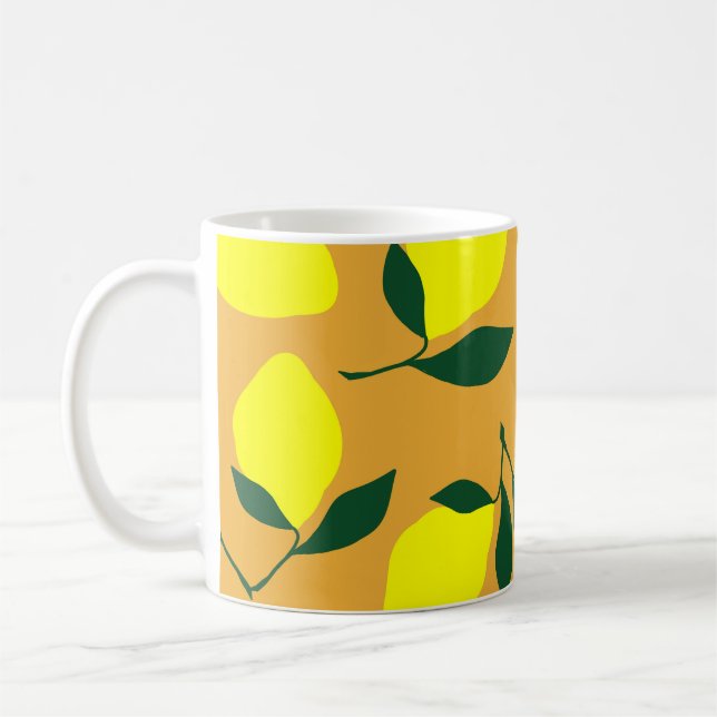 Taza De Café Patrón limón simple, fondo naranja. (Izquierda)