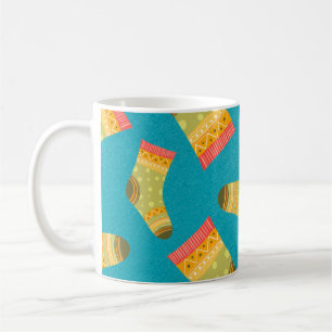 Taza De Café Patrón lineal sin soldadura con calcetines. La ilu