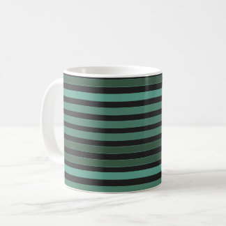 Taza De Café Patrón liso rayado retro verde